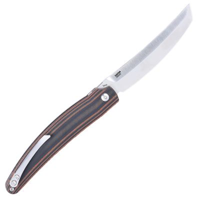 CRK5930 image(0) - CRKT (Columbia River Knife) Ancestor D2 Satin Plain Blade Folding Knife with Liner Lock G10 Handle - Brown/Black