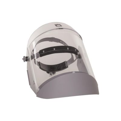 OBR2124AFR500 image(0) - OBERON Face Shield with Ratcheting Headgear - Polycarbonate - Window: Clear Anti-Fog - With Lower Crown and Shield Extender