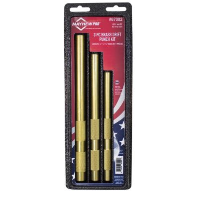 MAY67002 image(1) - Mayhew 3-PC BRASS DRIFT PUNCH SET