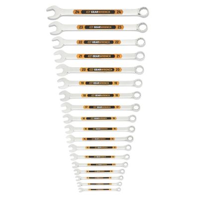 KDT81920H image(0) - GEARWRENCH 18 Piece 12 Point Metric Hi-Viz Long Pattern Combination Wrench Set