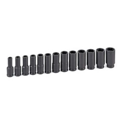 GRE1213MDG image(1) - Grey Pneumatic 3/8" Drive 13 Piece Deep Metric Magnetic Impact Set