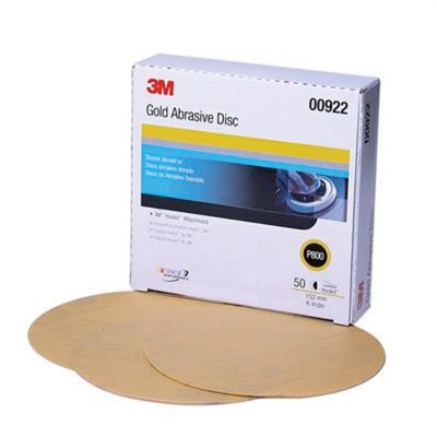 MMM0922 image(0) - 3M 00922 216U Series Abrasive Disc, 6 in Dia, P800 Grit, Hook and Loop, Gold