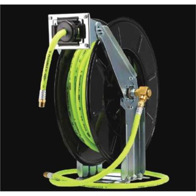 LEGL8711FZ image(1) - Legacy Manufacturing Flexzilla Pro Retractable Air Hose Reel, Open Face, Dual Axle Arm, 3/8" x 50'