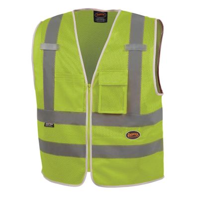 SRWV1025260U-L image(0) - Pioneer Mesh 8-Pocket Safety Vest  - Color:  Hi-Vis Yellow/Green  - Size: L