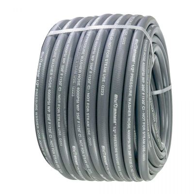 BLBPW12200-NM image(0) - BluBird BluShield Kevlar Braided Rubber Pressure Washer Hose Assembly 1/2" x 200'