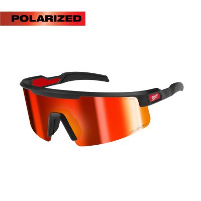 MLW48-73-2501 image(0) - Milwaukee Tool Polarized Wrap Around Safety Glasses - Red Mirrored Dual Coat Lens