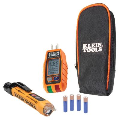 KLERT250KIT image(0) - Klein Tools Premium Dual-Range NCVT and GFCI Receptacle Tester Electrical Test Kit