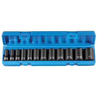 GRE1202SD image(0) - Grey Pneumatic 3/8" Drive 12 Piece Semi-Deep Set - 12 Point