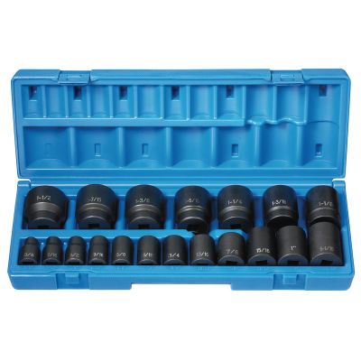 GRE1719 image(0) - Grey Pneumatic 1/2" Drive 19 Piece Standard Length FractionalSet - 12 Point