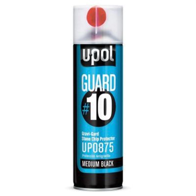 UPO0875 image(0) - U Pol Products Guard #10 UP0875 Gravi-Gard Stone Chip Protector, 450 mL Aerosol Can, Black, Textured, 43 sq-ft/Unit Coverage