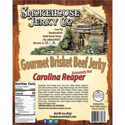 THS662665 image(0) - Tender Heifer Snack Co. Carolina Reaper Gourmet Beef Brisket Jerky - 3 Ounce