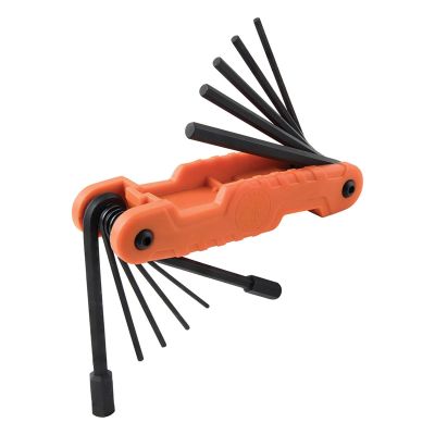 KLE70550 image(0) - Klein Tools Pro Folding Hex Key Set, 11-Key, SAE Sizes