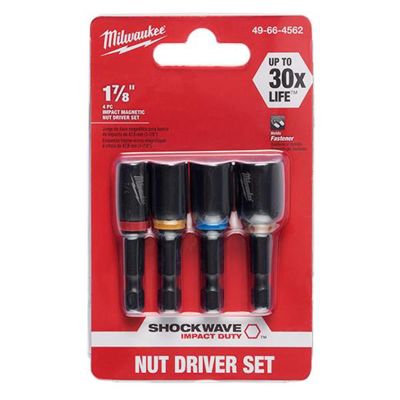 MLW49-66-4562 image(1) - Milwaukee Tool SHOCKWAVE Impact Duty 1-7/8" Magnetic Nut Driver Set 4PC