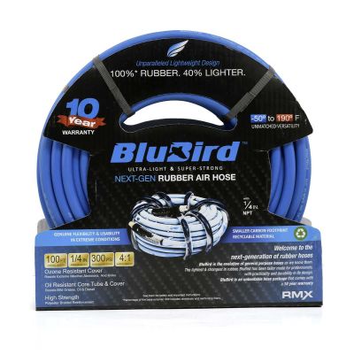 BLBBB14100 image(0) - BluBird Rubber Air Hose Assembly 1/4" x 100'