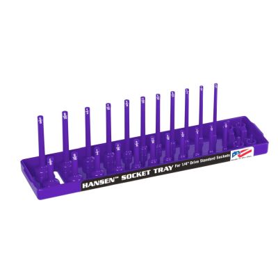 HNE1407 image(0) - Hansen Global 1/4 Inch Standard 2 Row Regular/Deep Socket Holder Tray - Purple