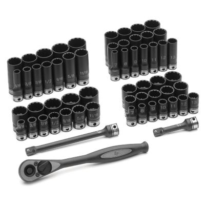 GRE81259CRD image(0) - Grey Pneumatic 3/8" Drive 59 Piece Fractional & Metric Duo-Socket Set - 12 Point