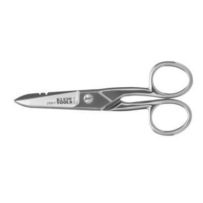 KLE2100-7 image(0) - Klein Tools Electrician's Scissors, Nickel Plated