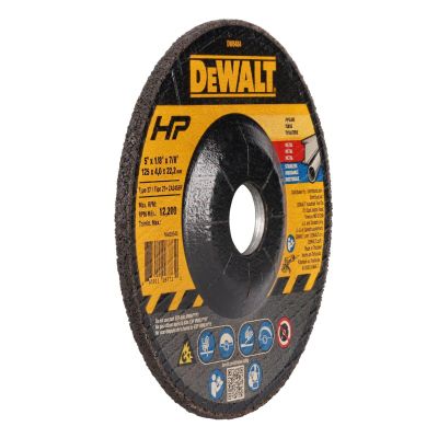 DWTDW8484 image(1) - DEWALT 5-Inch By 1/8-Inch By 7/8-Inch High Performance Pipeline Wheel