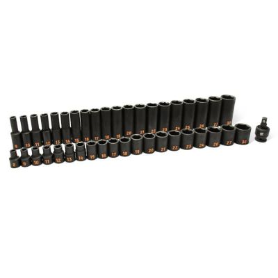 KDT84948H image(0) - GEARWRENCH 39 Piece 1/2" Drive 6 Point Metric Hi-Viz Standard & Deep Impact Socket Set