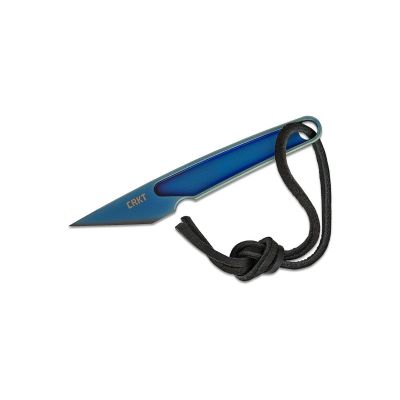 CRK7065 image(0) - CRKT (Columbia River Knife) HangTi Titanium Titanium Nitride Plain Blade Fixed Blade Knife with Sheath Titanium Handle - Blue