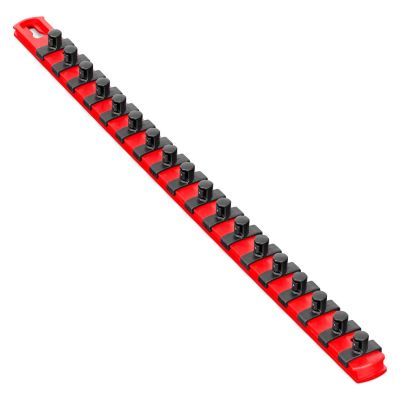 ERN8401 image(0) - Ernst Mfg. 18&rdquo; Socket Organizer and 18 Twist Lock Clips - Red - 3/8&rdquo;