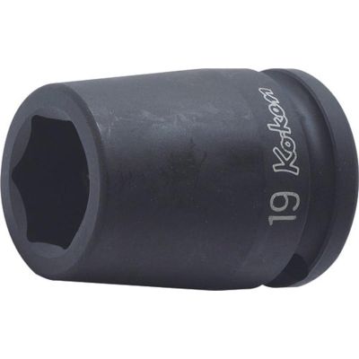 KKN15400M-19 image(0) - Ko-ken USA 15400M-19 5/8 Sq. Dr. Socket 19mm 6 point Length 47.5mm