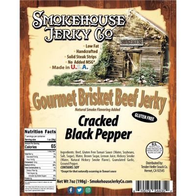 THS544352 image(0) - Tender Heifer Snack Co. Cracked Black Pepper Gourmet Beef Brisket Jerky - 7 Ounce