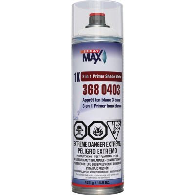 SMX3680403 image(0) - SprayMax 3680403 3 in 1 Primer, 500 mL Aerosol Can, Matte White, 5.4 to 8.1 sq-ft Coverage