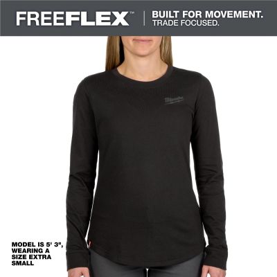 MLWF552B-S image(0) - Milwaukee Tool Womens FREEFLEX Hybrid Tee - Long Sleeve Black S