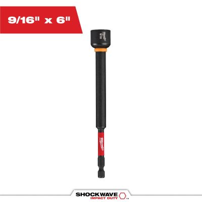 MLW49-66-4588 image(0) - Milwaukee Tool SHOCKWAVE Impact Duty 9/16 Inch x 6 Inch Magnetic Nut Driver