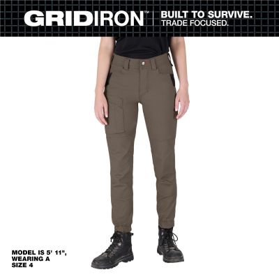 MLWF652N-14R image(0) - Milwaukee Tool Women's GRIDIRON Double Knee Jogger Pants - Brown - Size 14
