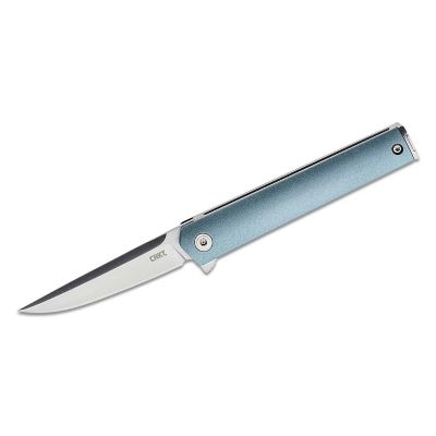 CRK7095 image(0) - CRKT (Columbia River Knife) CEO Compact 1.4116 Satin Plain Blade Folding Knife with Liner Lock Glass-Reinforced Nylon Handle - Blue