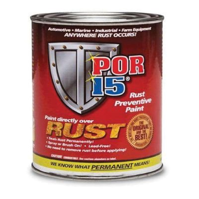 POI45408 image(0) - POR-15 INC 45408 High Performance Rust Preventive Permanent Coating, 1 pt, Semi-Gloss Black, 96 sq-ft Coverage