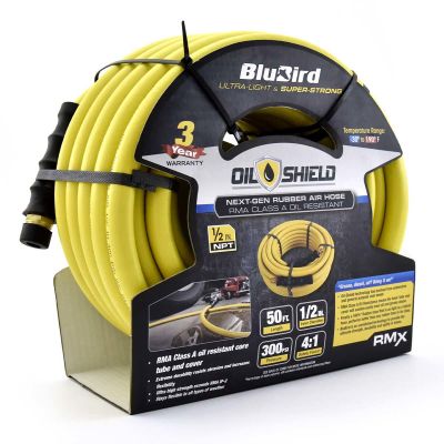 BLBOS1250 image(0) - BluBird OilShield Rubber Air Hose Assembly 1/2" x 50'