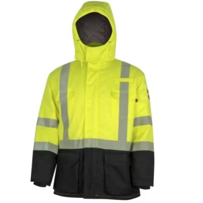 OBRZFC309-XS image(0) - Oberon  Safety Parka - FR/Arc-Rated - PU/Cotton - Hi-Viz Yellow - Size: Extra Small