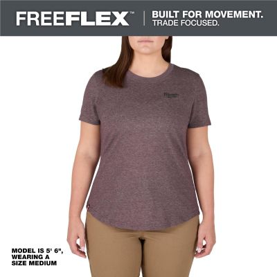 MLWF452P-M image(0) - Milwaukee Tool Women's FREEFLEX Hybrid  Tee - Short Sleeve -  Purple  - M
