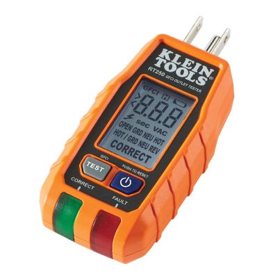 KLERT250 image(0) - Klein Tools GFCI Receptacle Tester with LCD