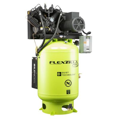 LEGFXS10V120V1 image(0) - Legacy Manufacturing Flexzilla&reg; Pro Piston Air Compressor with Silencer&trade;, 1-Phase, Stationary, 10 HP, 120 Gallon, 2-Stage, Vertical, ZillaGreen&trade;