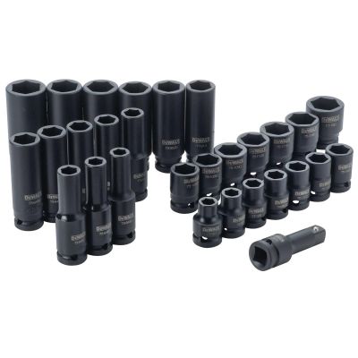 DWTDWMT19249 image(0) - DeWalt 30-pc 1/2" Drive Metric 6-Point Comb
