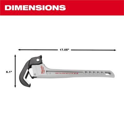 MLW48-22-7418 image(1) - Milwaukee Tool 18" Aluminum Self-Adjusting Pipe Wrench