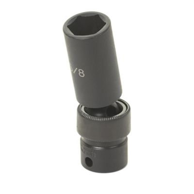GRE1016UD image(0) - Grey Pneumatic 3/8" Drive x 1/2" Deep Universal Socket 6 Point - Black