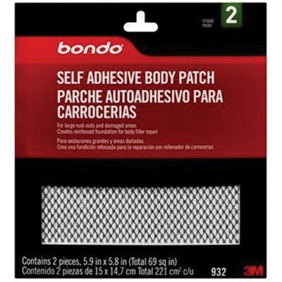 DYN932 image(0) - Dynatron Bondo 932 Self-Adhesive Body Patch, 5.9 x 5.8 in, Metal