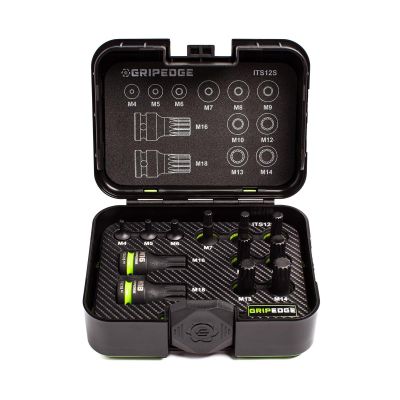 GETITS12S image(0) - Grip Edge Tools 12-PC RPT 1/4, 3/8 & 1/2" Drive Standard Impact Triple Square Driver Set