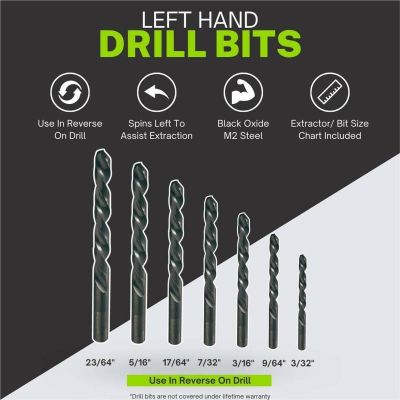GETLDB7 image(1) - Grip Edge Tools Imperial HSS Left hand twist drill 23/64"