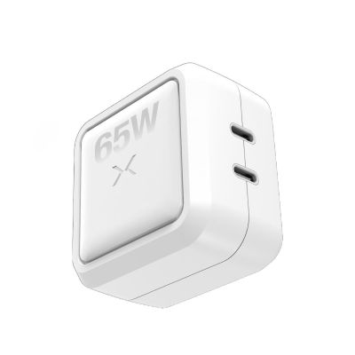 NOCX65W image(0) - NOCO Company XGrid X65 65W USB-C 2-Port Charger with GaN Fast Charging - White
