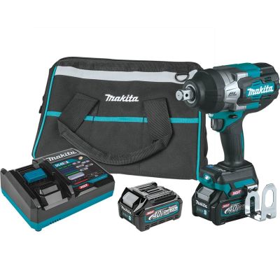 MAKGWT01D image(0) - Makita 40V max XGT&reg; Brushless Cordless 4-Sp Hi-Torq 3/4" Sq. Drive Impact Wrench Kit w/ Friction Ring Anvil, var. spd., rev., L.E.D. Light, bag (2.5Ah)