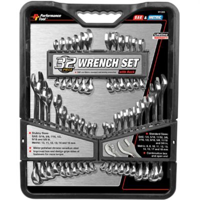 WLMW1099 image(0) - Wilmar Corp. / Performance Tool 32 Piece SAE and Metric Wrench Set