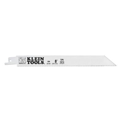 KLE31741 image(0) - Klein Tools Reciprocating Saw Blades, 10/14 TPI, 8-Inch, 5-Pack