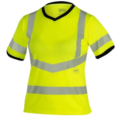 SRWV1058160U-M image(0) - Pioneer Short Sleeve Safety T-Shirt - Women's - Color: Hi-Vis Yellow - ANSI/ISEA 107-2020 Class 3 Type R - Size: Medium