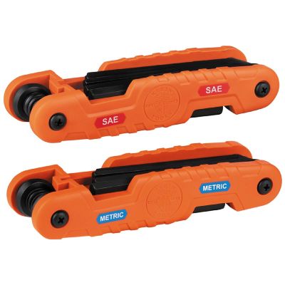 KLE70550M image(0) - Klein Tools Pro Folding Hex Key Set, 10-Key, Metric Sizes